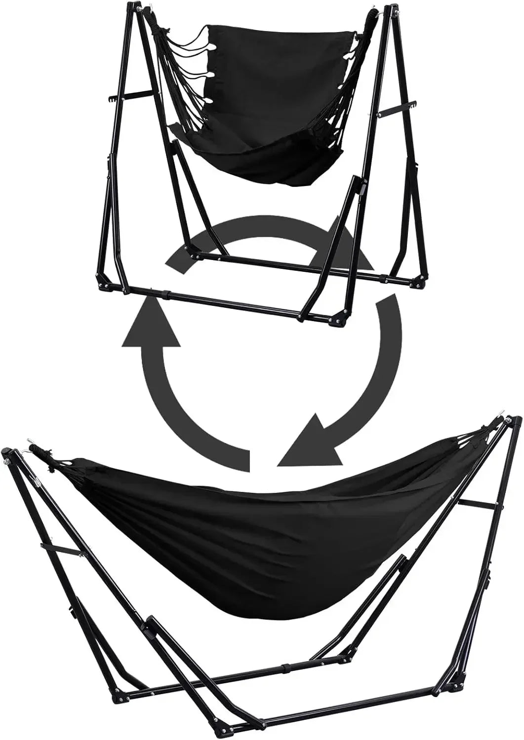 2 in 1 Hammock with Stand, Outdoor Hammock Swing Chair with Portable Heavy Duty Stand, Multi-Functional Hammock Stand