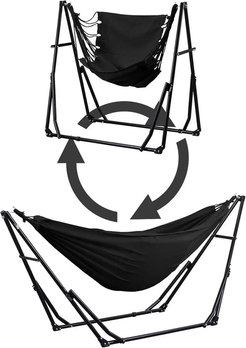 2 in 1 Hammock with Stand, Outdoor Hammock Swing Chair with Portable Heavy Duty Stand, Multi-Functional Hammock Stand