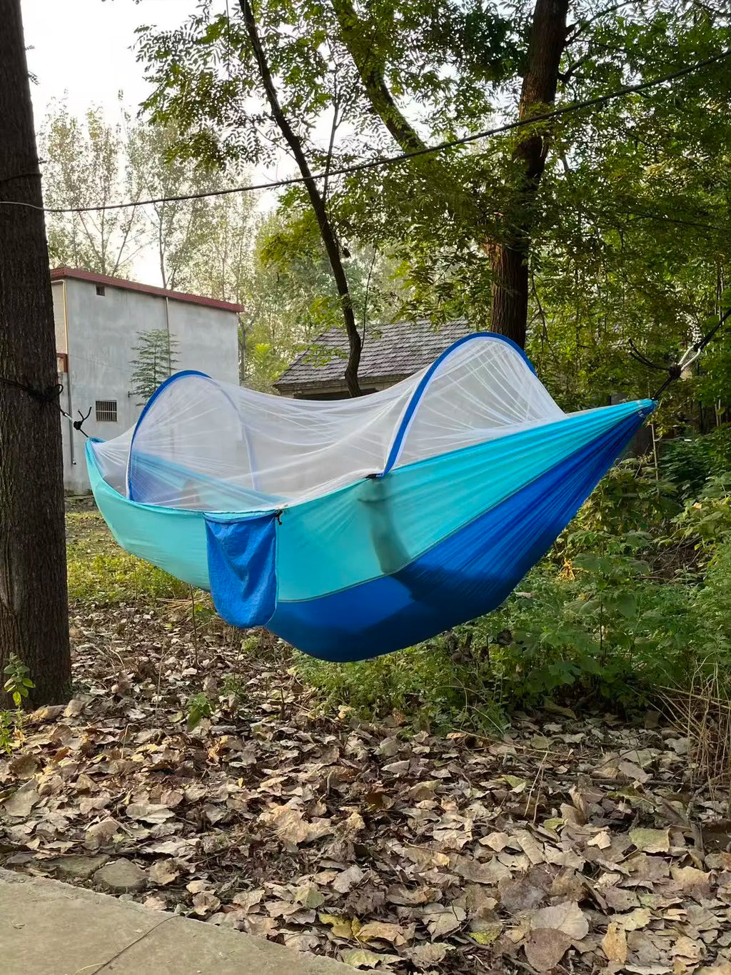 Portable Double Hammock with Stand - Heavy Duty Portable Hammock for Backyard, Patio & Camping, Includes Carry Bag & Cup Holder